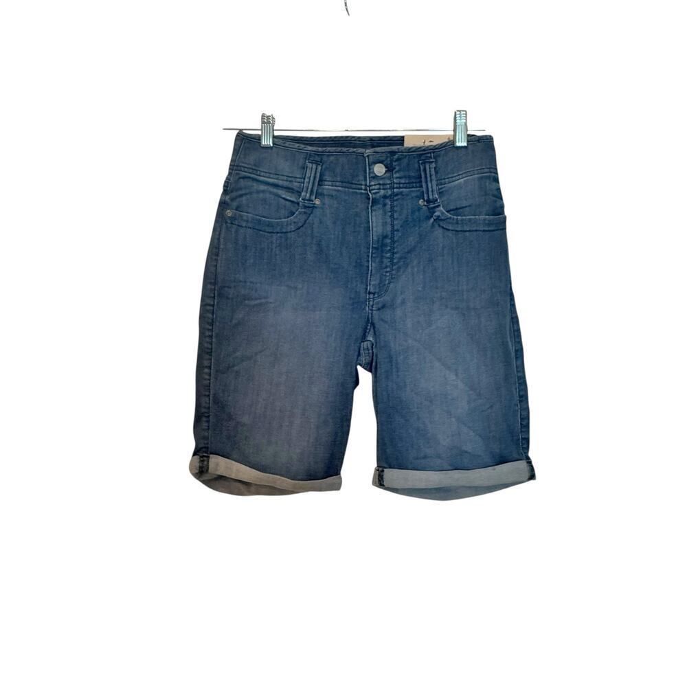 NYDJ Women's High-Rise Ella Denim Cut-Off Shorts Lavish Blue Size 6 NWT - Picture 6 of 13